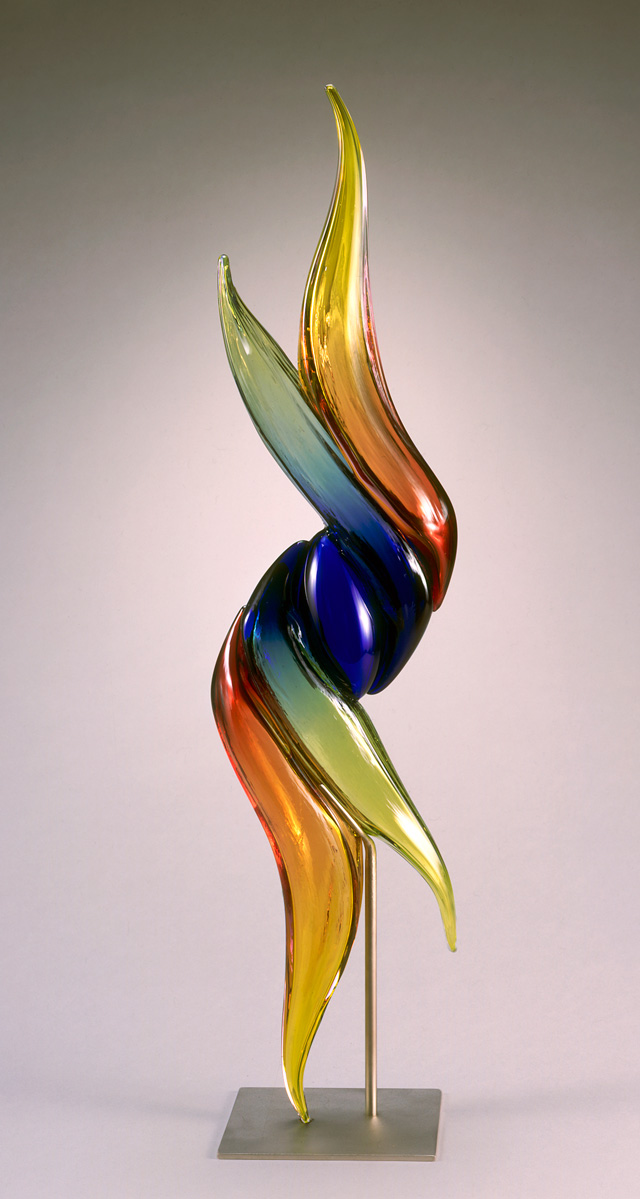 richard-royal-aperture-series-a01-08-orange-blue-yellow-hot-glass-sculpture