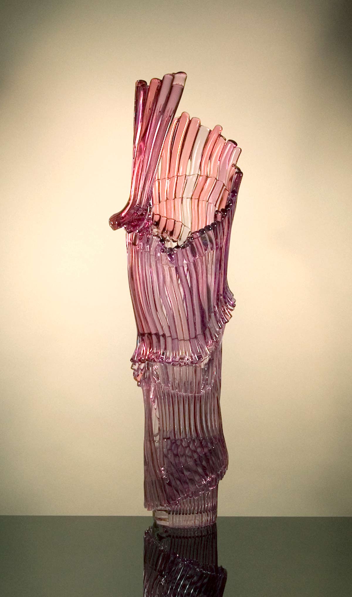 Richard-Royal-Shelter-series-s13-04-purple-pink-glass-sculpture